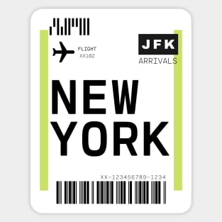 New York Mini Boarding Pass Sticker